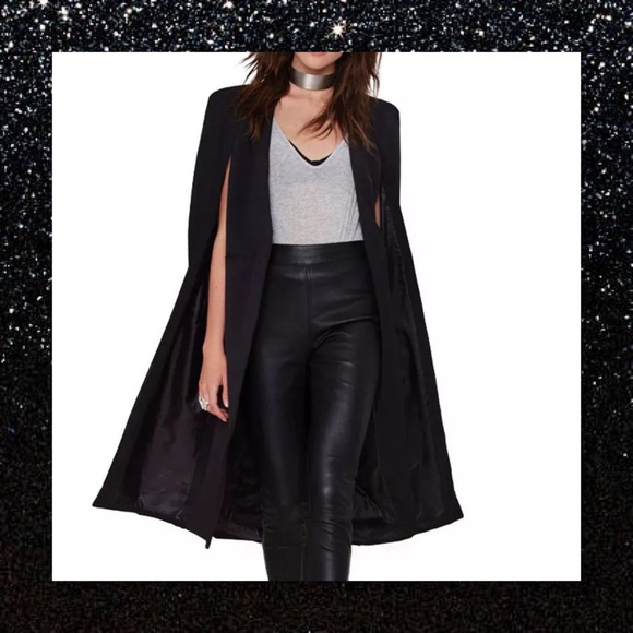 Glam Squad 2 You Jackets & Blazers - SOLD OUT🆕 Black Midi Length Cape Jacket Cardigan